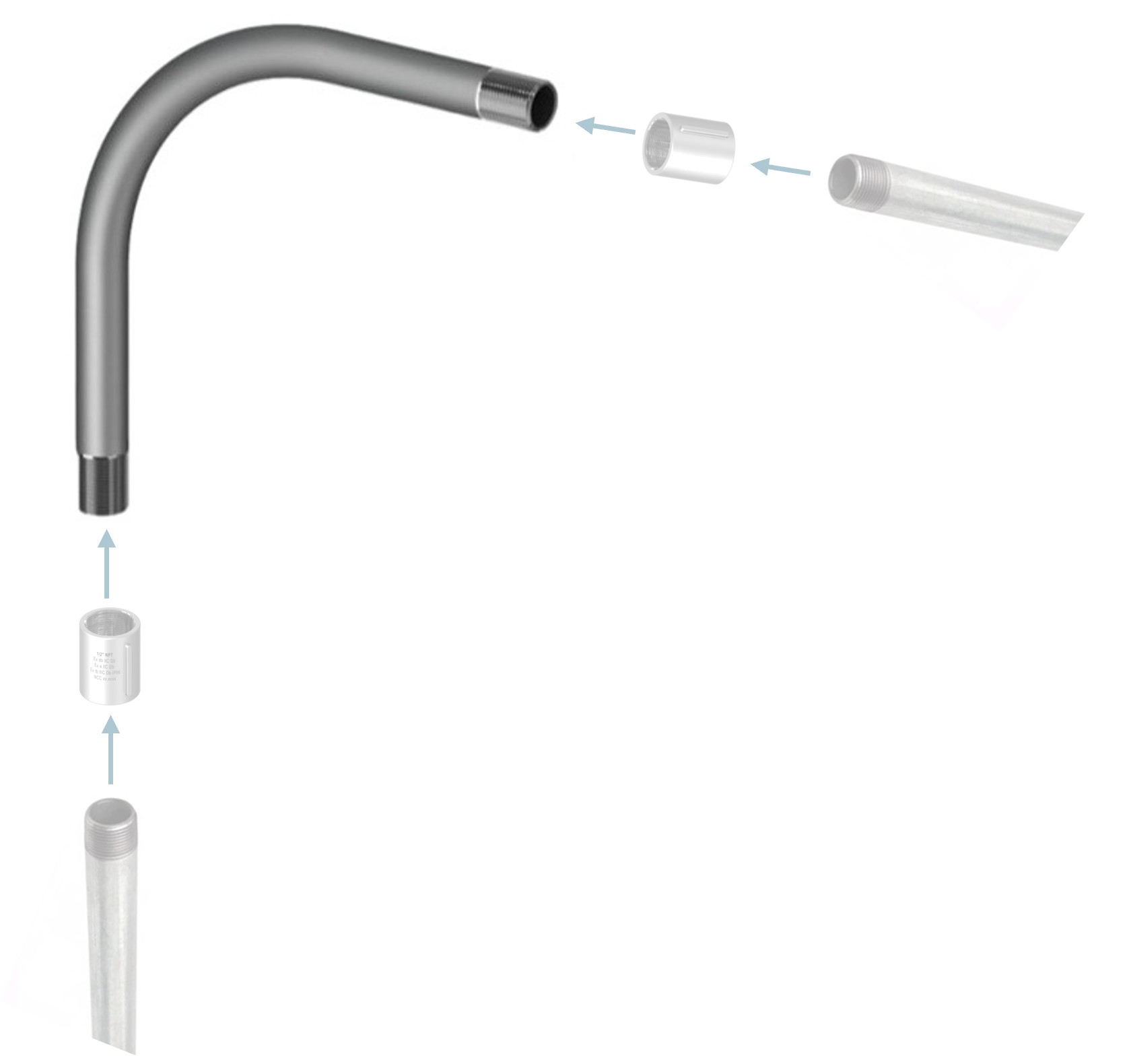 Aplicação do eletroduto e curva