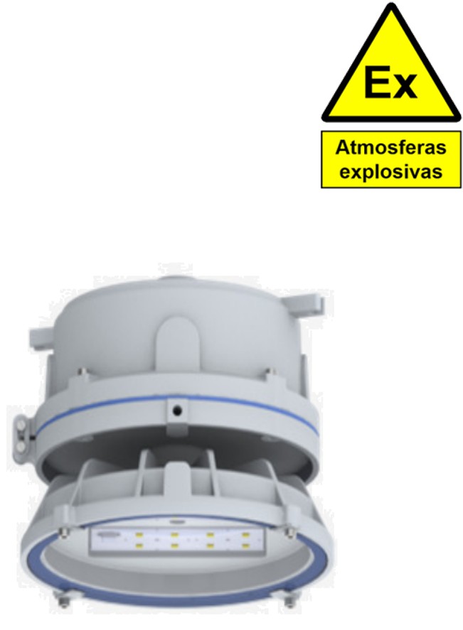 Luminária LED em alumínio para área Ex N